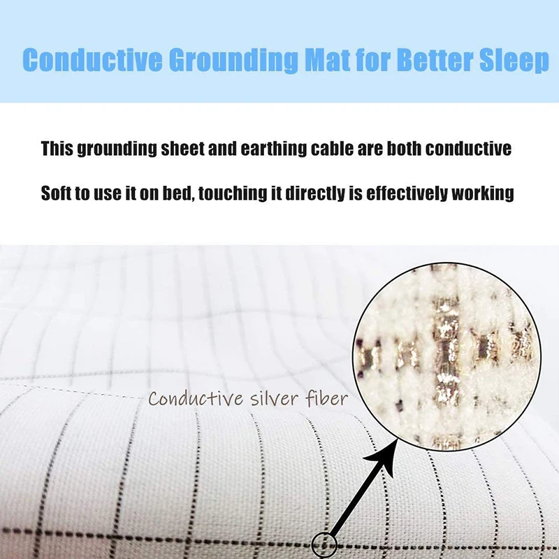 Grounding Sheet Queen Earthing Sheet Grounding Bed Sheet with Cord 95% Cotton And 5% Soft Silver Thread for Healing Sleep 4