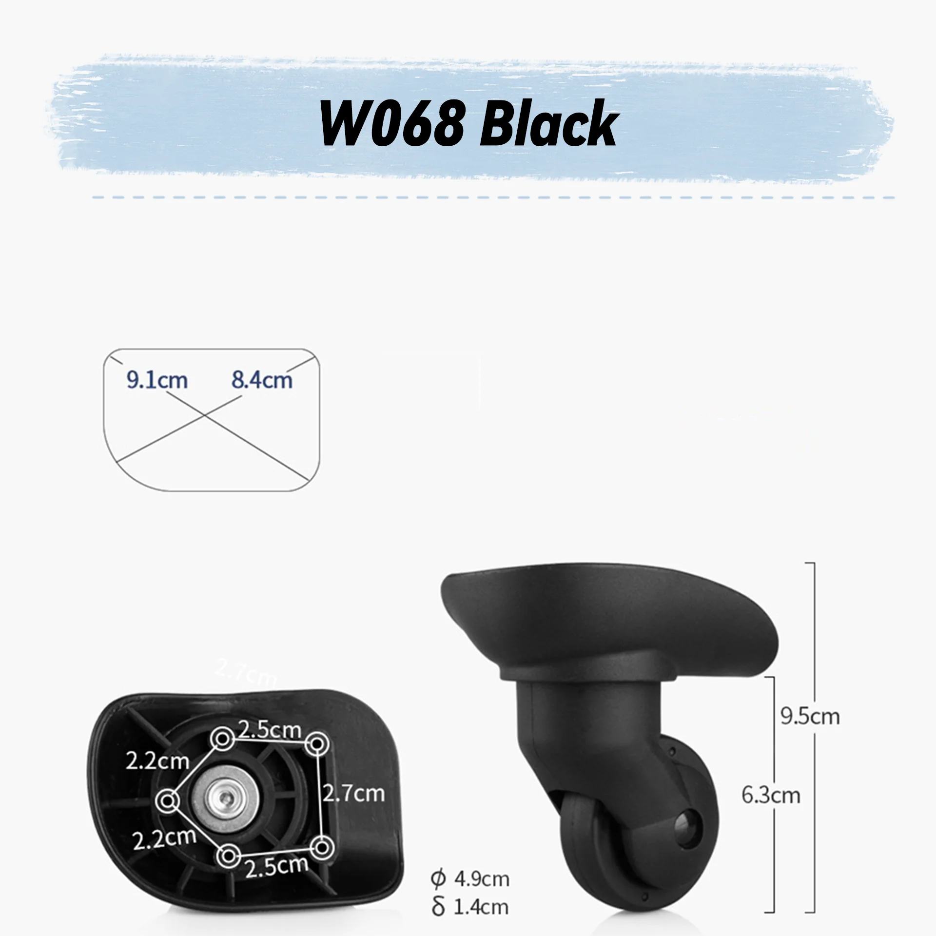 For Hongsheng W068 Universal Wheel Replacement Suitcase Rotating Smooth Silent Shock Absorbing Wheel Accessories Wheels Casters