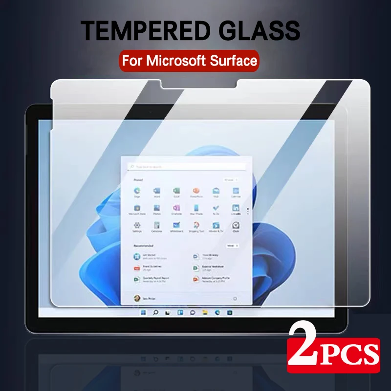 

2PCS Screen Protector For Microsoft Surface Pro 4 5 6 7 8 X 9 13'' 12.3 Go 2 3 Protective Film Anti Scratch Clear Tempered Glass