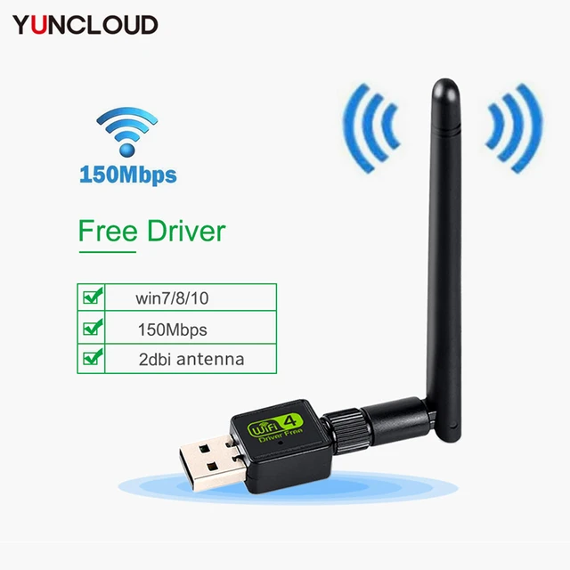 Adaptador de router WiFi USB Tarjeta LAN de red con antena Plug & Play para  Windows XP/Vista/Linux
