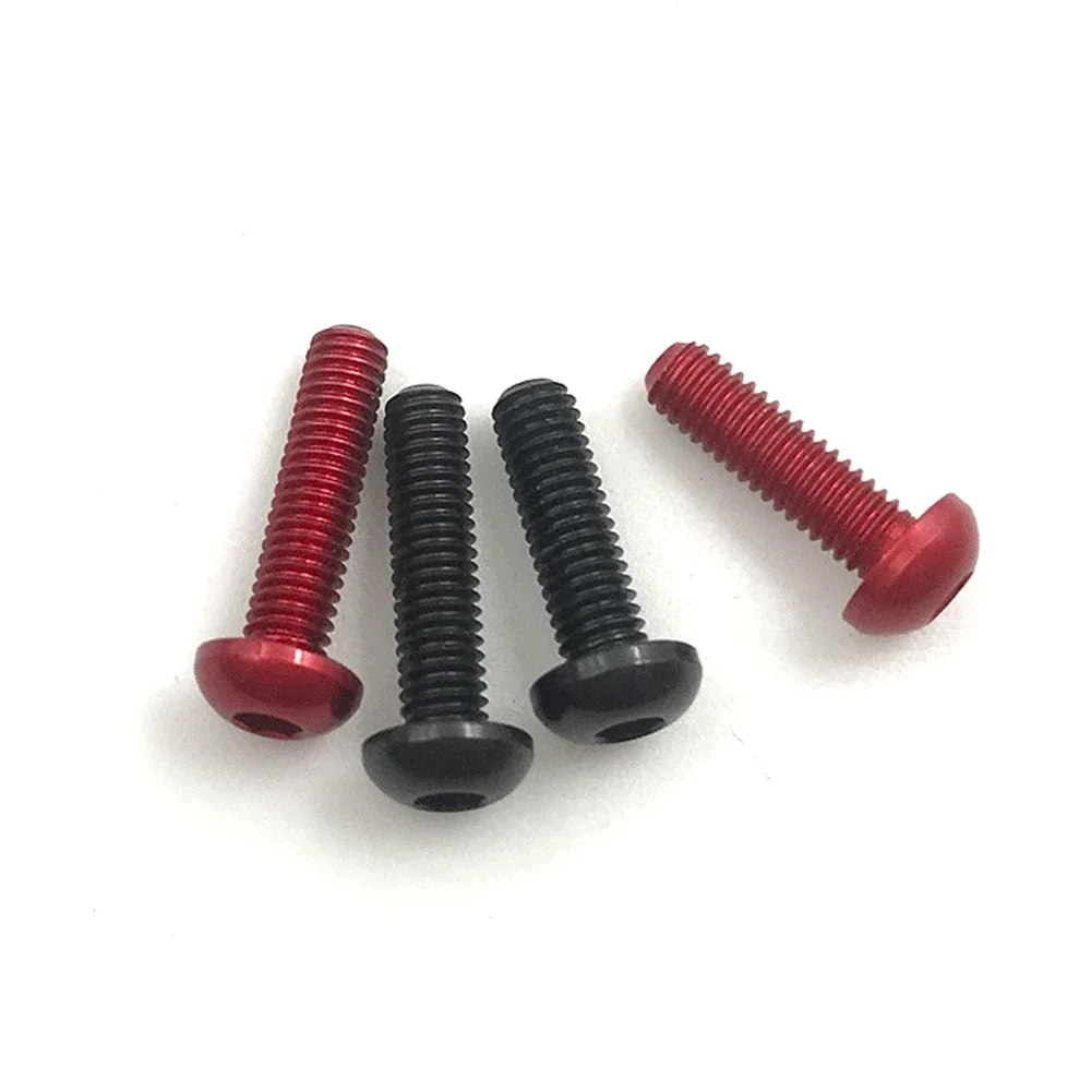다양한 색상 M2 M3 M4 7075 알루미늄 합금 버튼 헤드 나사 볼트 육각 소켓, 모델 항공기 자동차 DIY