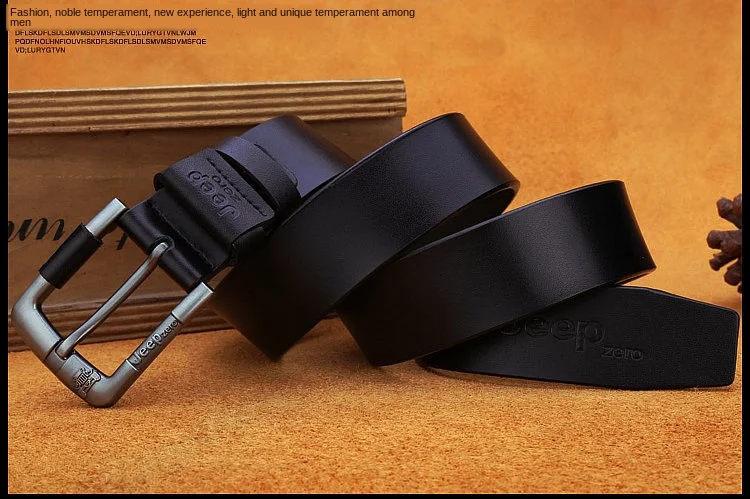 Men 's Pin Buckle Genuine Leather Belt High Quality Pure Color Business Cow Leather Simple Wild 125cm Cinturones Hombre leather belt price