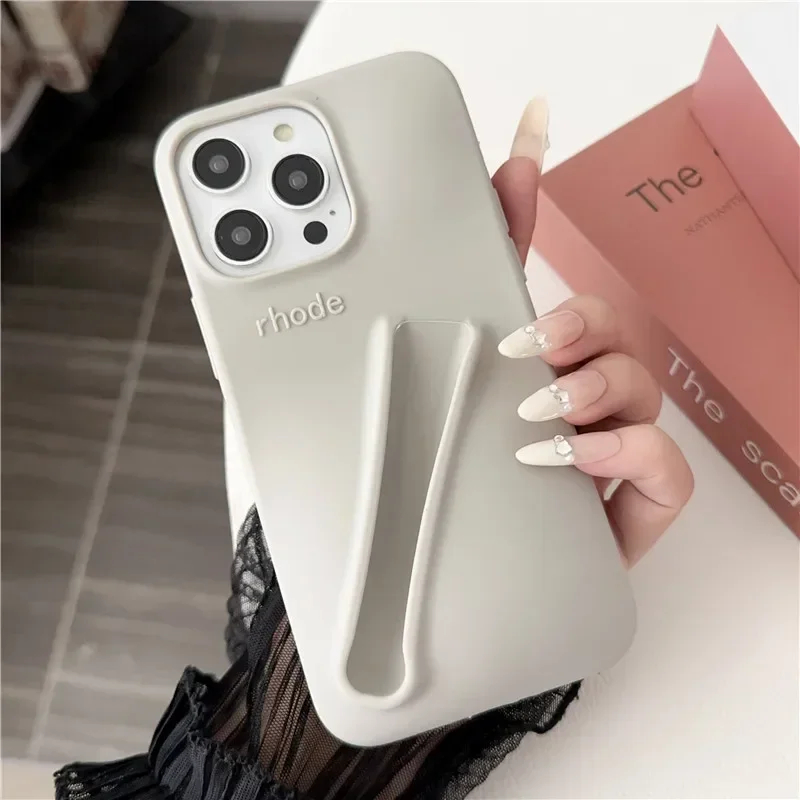 Estuche para teléfono de silicona suave con diseño de lápiz labial para  iPhone 11, 12, 13, 14, 15 Pro Max, soporte portátil para brillo de labios  Rhode Hailey | Walmart en línea