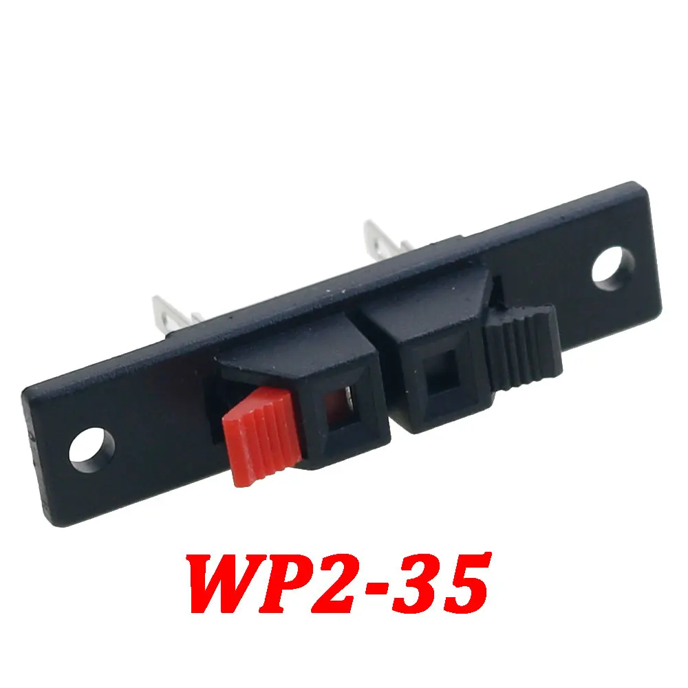 10 Morsettiere Per Altoparlanti A Molla 2 Vie: Connettori Push Release, Rosso/Nero, AC 50V 3A