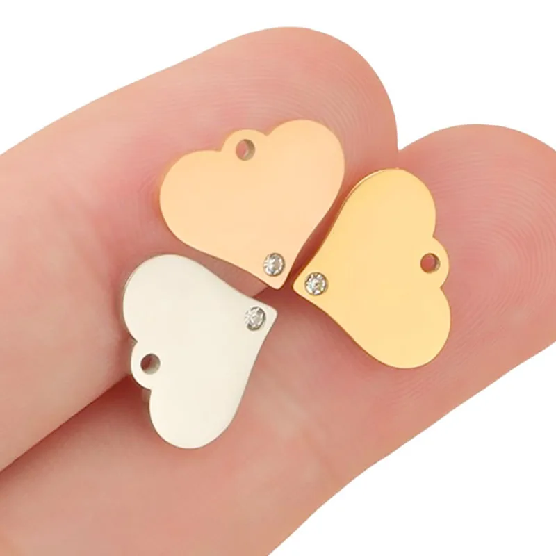 

WZNB 5Pcs Hearts Blank Stamping Stainless Steel Charms Pendant for Engraving Jewelry Making Handmade Necklace Diy Accessories