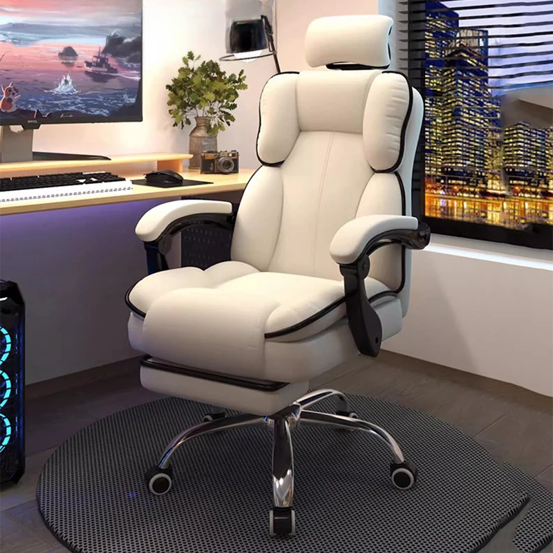 Gaming Vanity Office Chair Mobile Swivel Comfy Living Room Recliner Office Chair Lazy Cadeira Para Escritorio Bedroom Furniture cream white rocking chair small apartment living room lazy sofa nordic balcony leisure recliner