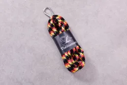Vibrant Multicolored 8mm Polyester Braided Paracord - 3 Meters, Perfect for Pet Leashes and Safety Ropes (15 FIRE FIERY)