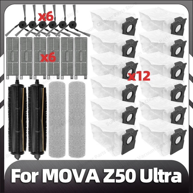 สําหรับ MOVA Z50 Ultra เปลี่ยนหลักแปรงด้านข้าง HEPA FILTER Mop Pad ถุงเก็บฝุ่นอะไหล่อุปกรณ์เสริม 1