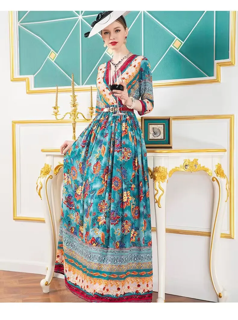 Rayon Print Long Anarkali Gown