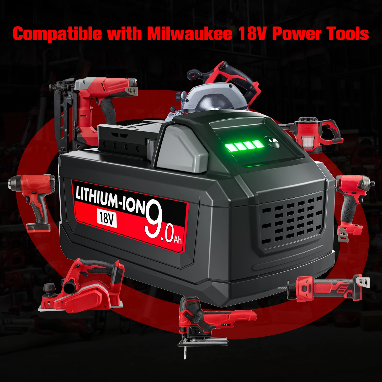 FORBETER 2 Pack 18 Volt 5.0Ah Lithium Battery Replacement For Milwaukee M18 Battery And Charger Combo, Compatible With Milwaukee M18 Cordless Power Tools 18V 48-11-1840 48-11-1850 48-11-1860