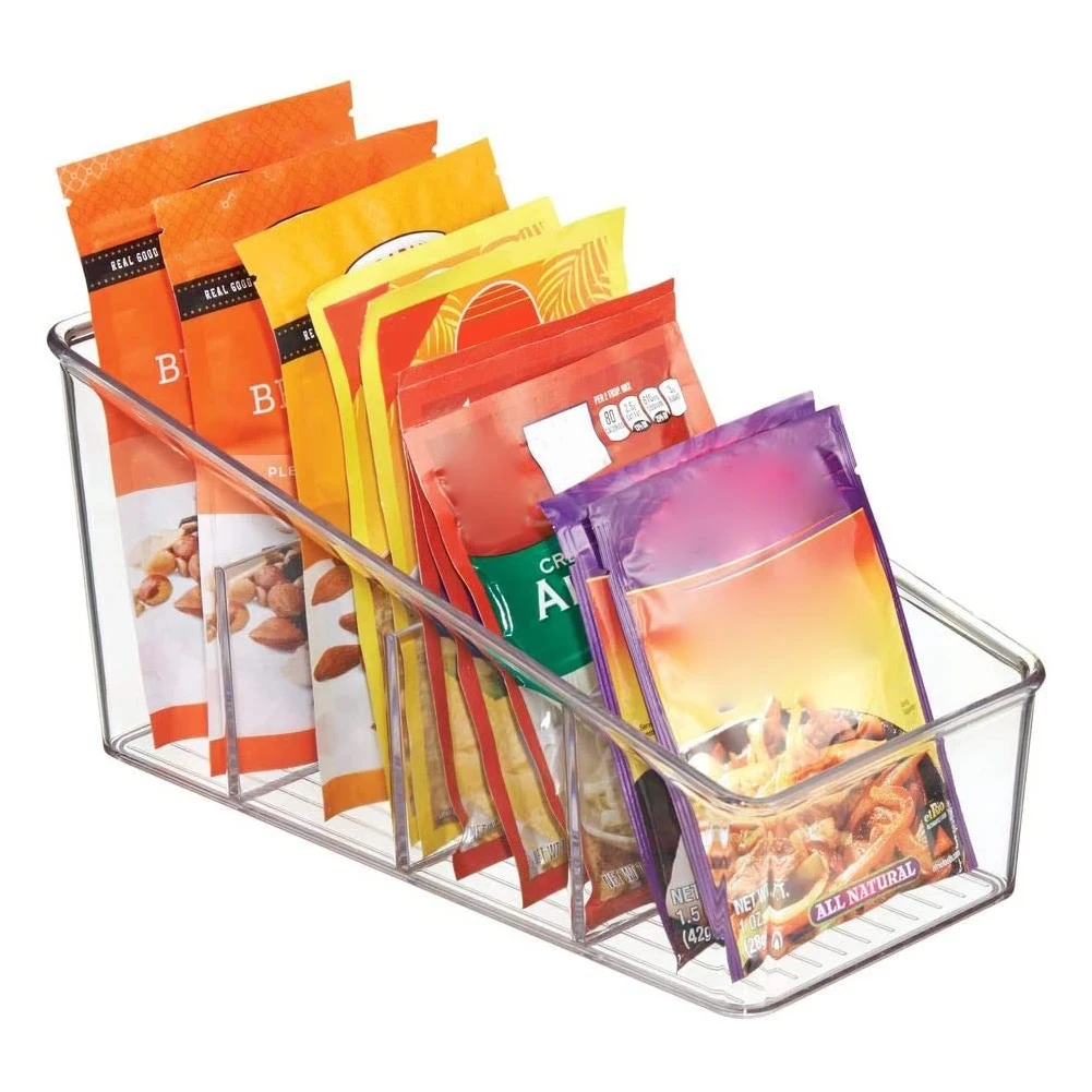 4 Layers Food Storage Containers Pantry Organizer Desktop Transparent Kitchen for PET Refrigerator Makeup Box Spice Pouches 2