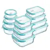 High Borosilicate Glass Lunch Bento Box Microwave Heatting Bento Box Snacks Fruit Sealed Insulation Box Square Lunch Picnic Box 2