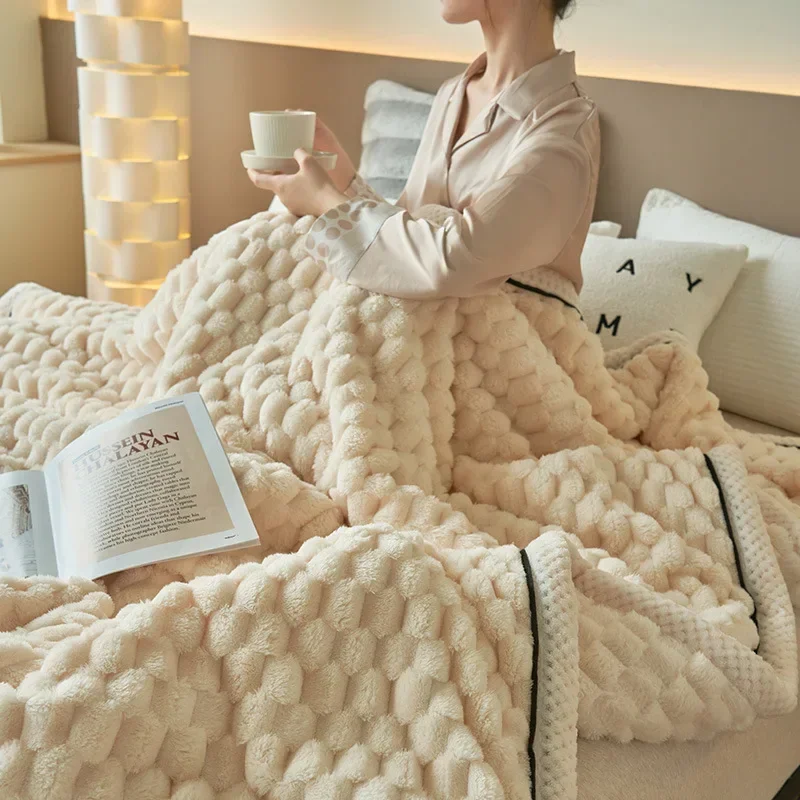 슈퍼 부드러운 격자 무늬 담요 침대 소파에 침대를위한 따뜻한 플러시 담요 담요 사무실 낮잠 이불 침대보 퀸 퀼트