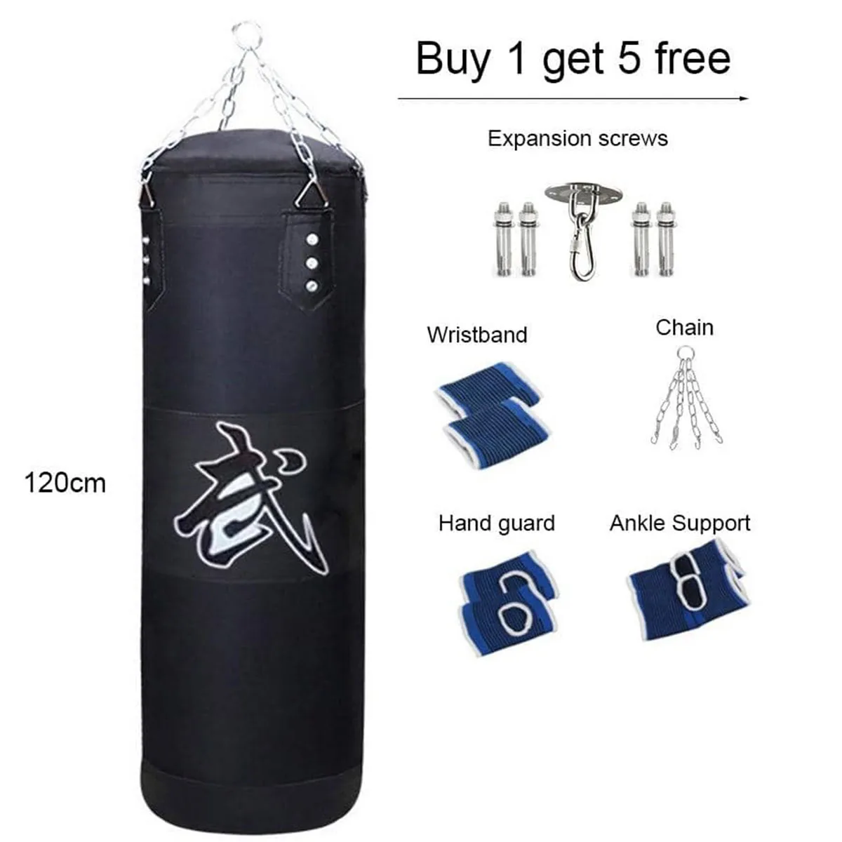 Heavy Punching Bag Set with Ceiling Hook Steel Chain Hanging Heavy Bag
