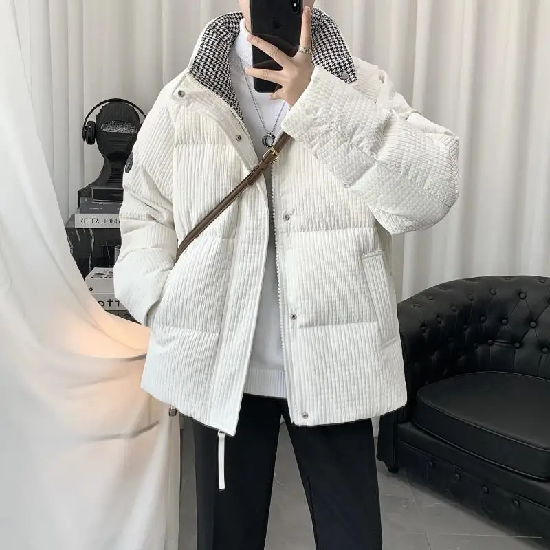 2023 New Thickened Cotton-padded Jacket Short Foreign Style Loose Senior Feeling Handsome Light Winter Coat Boys Warm New Style