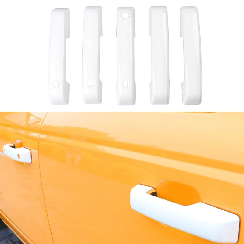 

White ABS Car Front Rear Left Right Side Tailgate Door Handle Cover Trim Bezel Fit For Ford Bronco 2021 2022 2023