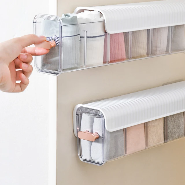 Falfüggő Átlátszó Fehérnemű Zokni Szekrény Bugyi Tároló Doboz Adattárolás Konyha Fűszeres Hálószoba Szervező - Image 3