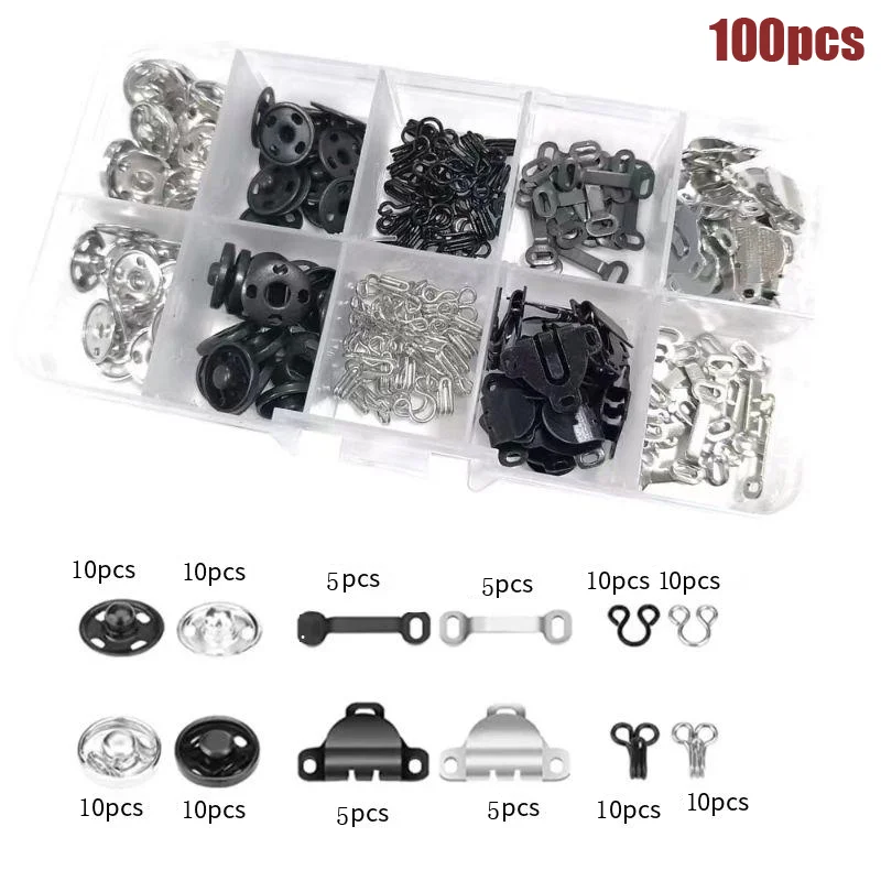 100Pcs Metal Snaps Sewing Hook Bra Metal Sewing Hooks Small Eye Sewing  Closure Connector Buckle Bra Hooks Sewing Hooks - AliExpress