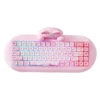 YUNZII C68 Wireless Gaming Keyboard, Hi-Fi Cute Cat Custom RGB Mechanical Keyboard, Silicone 65% Hot Swap Ergonomic Kitty Keeb 1
