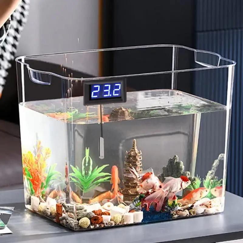 Aquarium Temperature Gauge Fish Tank Water Terrarium Temperature Meter Reptile Gauge Digital Fish