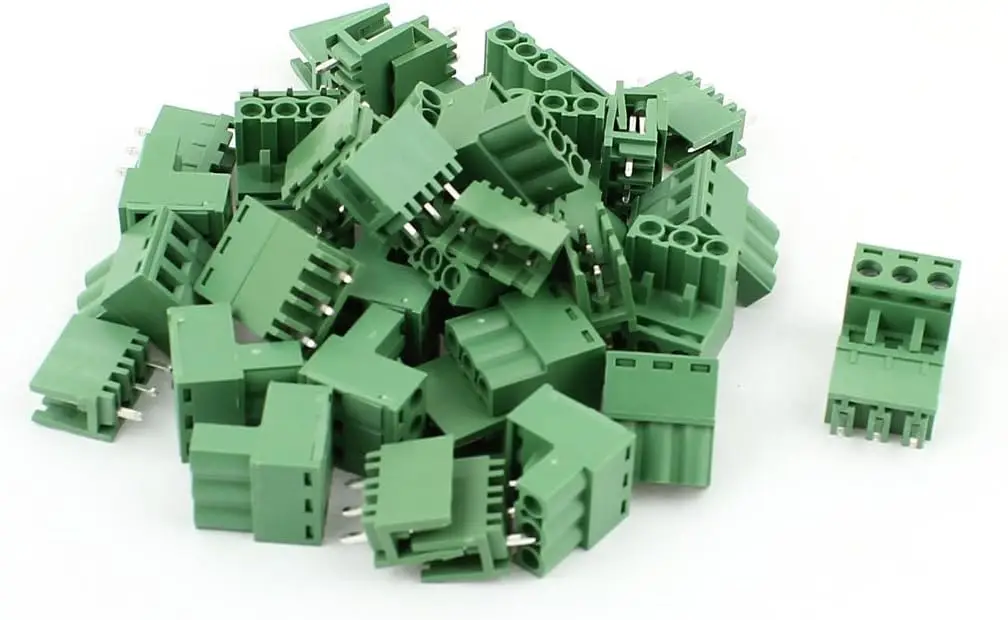 

Keszoox 5.08mm Phoenix Connectors 20 Pair 3 Pins 5.08mm Pitch Male Female PCB Screw Terminal Block