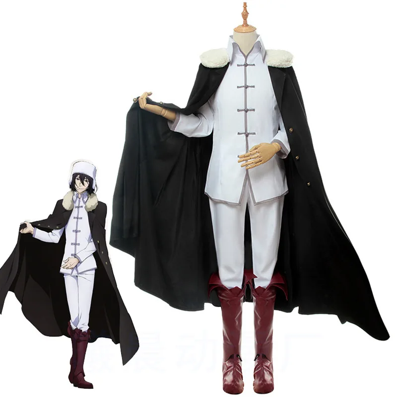 

Bungo Stray Dogs Fyodor Dostoevsky Cosplay Anime Costume Cloak Top Pants Suit For Women Men Halloween Carnival Role play Costum