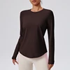Women's Round Neck Fitness Yoga Clothes Gym Exercise Long Sleeved Tops Pilates Yoga Long Sleeved Tops