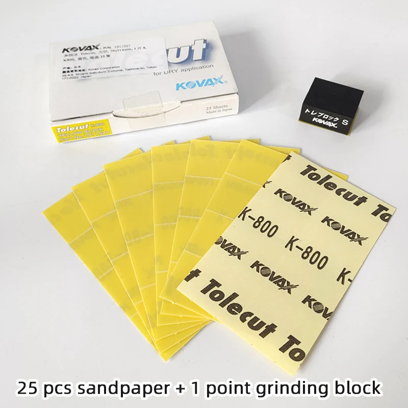 

25Pcs 1set 800Grit Original Japan KOVAX Hand Grinding Block Spare Sandpaper Sanding Disc Holder Car Paint Manual Polishing