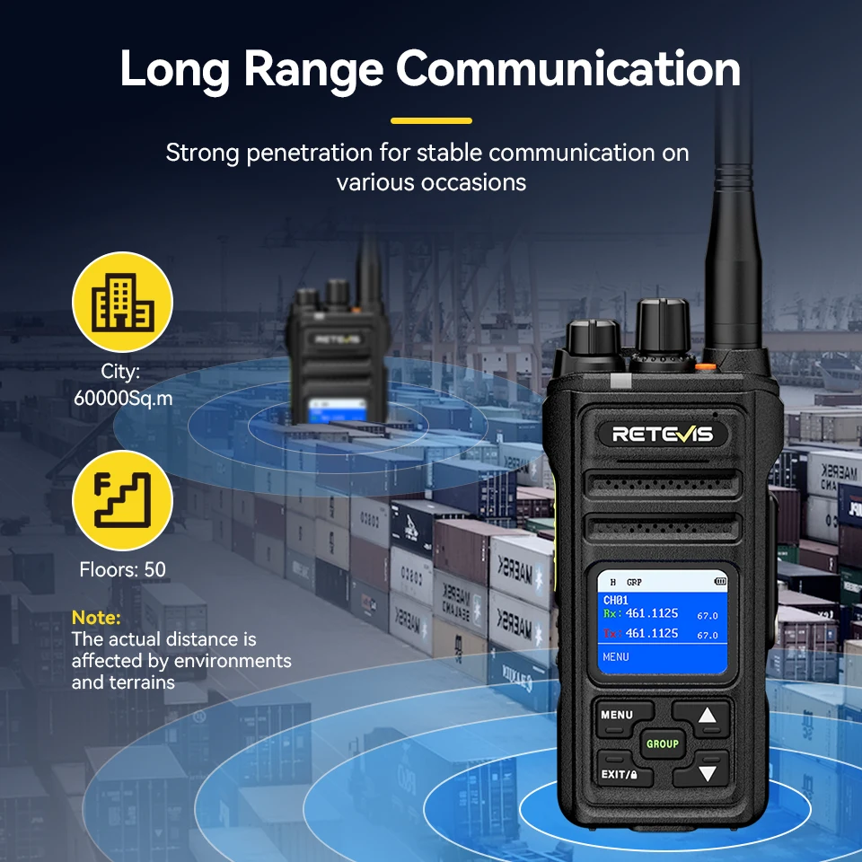 Retevis Walkie Talkie Waterproof Walkie-talkies Long Range Communication Radio Long Reach Wireless Devices Radio Station 3