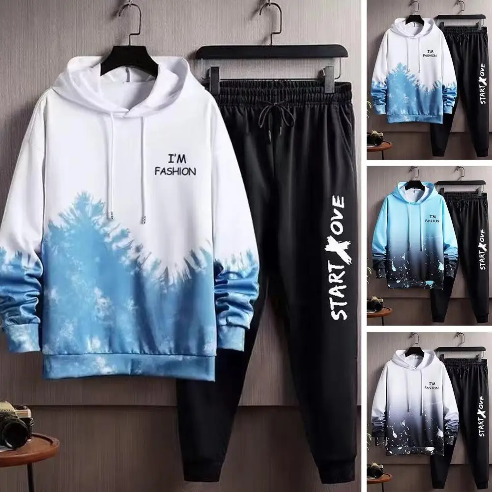 

Men Tracksuits Men's Windproof Hoodie Pants Set for Autumn/winter Breathable Sportswear with Long Sleeve Drawstring for Outdoor