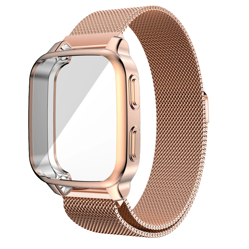 Magnetic Milanese Stainless Steel Bracelet Strap with Case