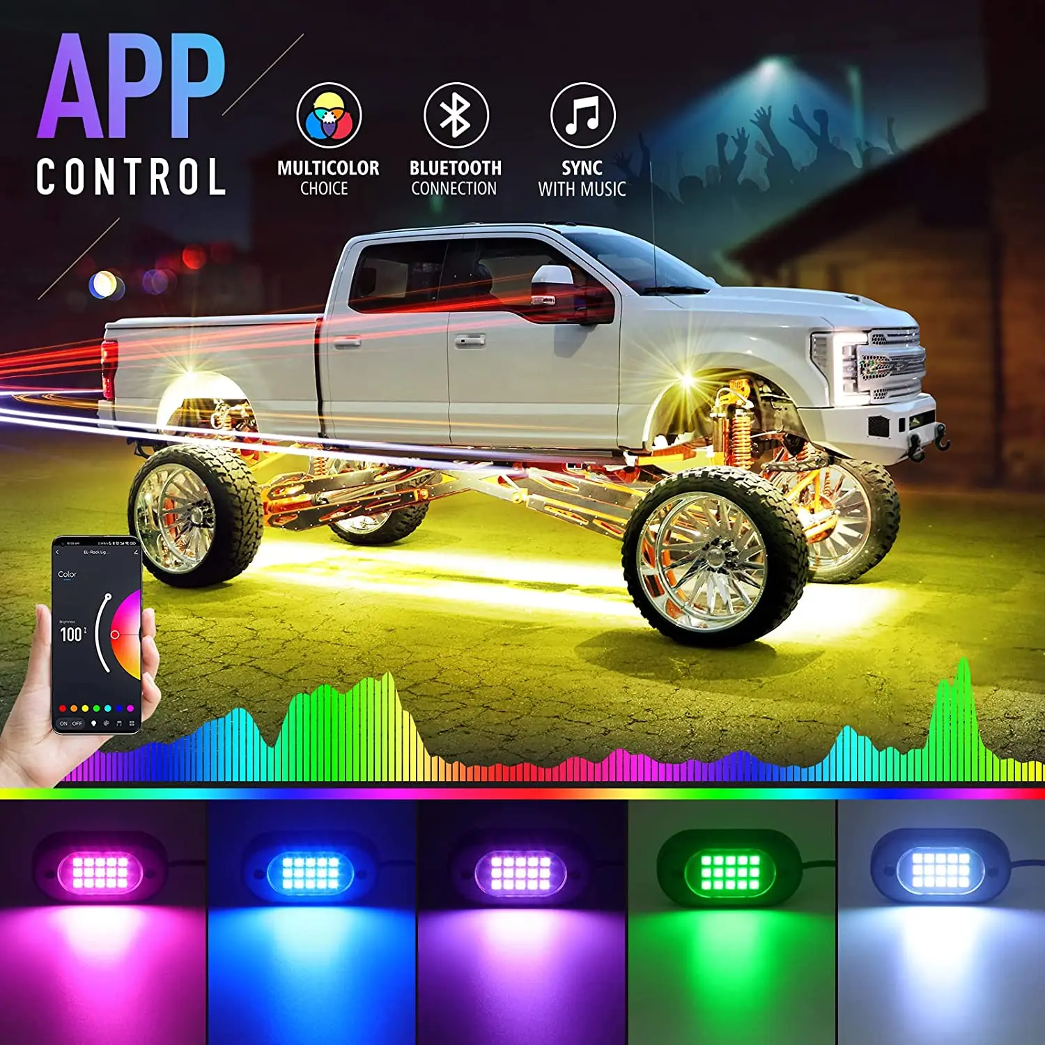 thumbnail image 2 of Honalia Car LED Lights Interior, Ambient Lighting Car With Smart APP Control 2 of 14