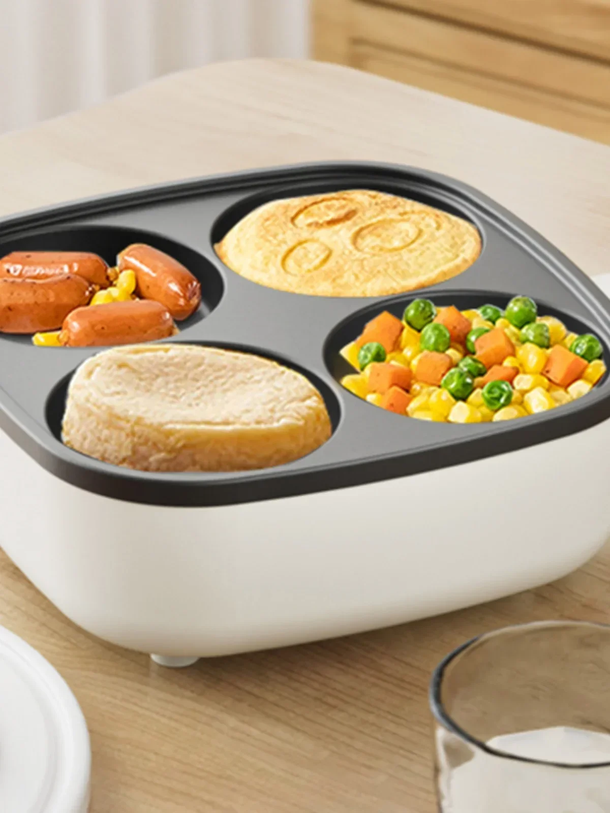 Korean style egg fryer breakfast tool, household four hole breakfast machine, plug in household non 2