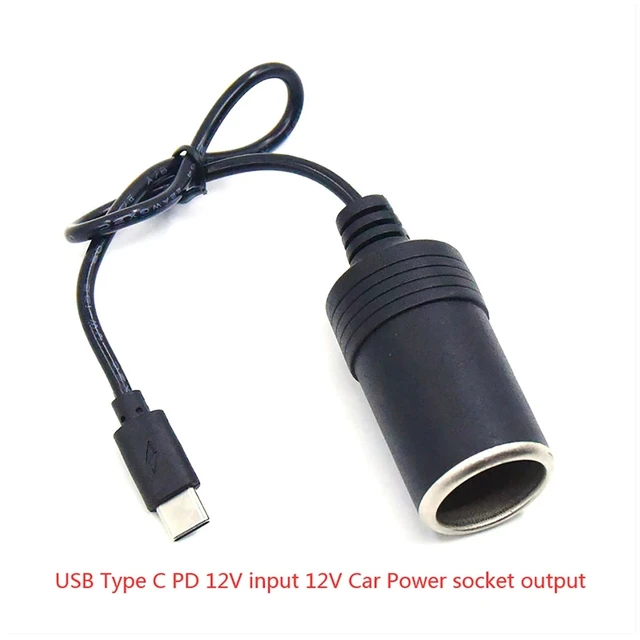 USB C Pd Typ C Stecker zu 12V Auto Zigarettenanzünder Buchse