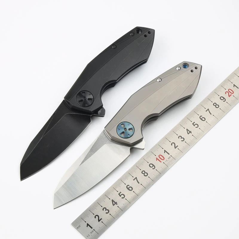 

0456 Folding Pocket Camping Outdoor Knife D2 Blade TC4 Titanium Alloy Handle Survival Tactical Hunting Utility knives CNC Tools