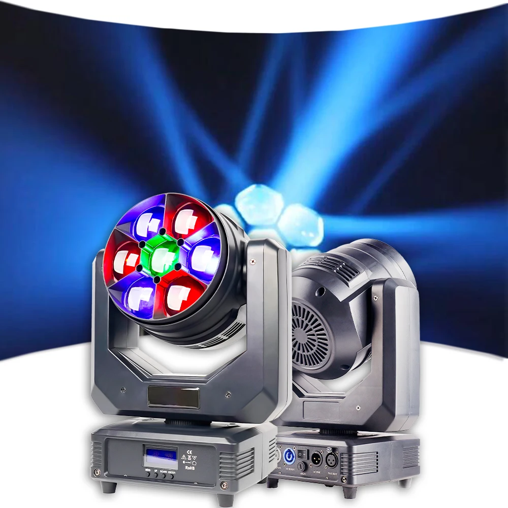 

Lyre Beam Big Bee Eyes Zoom Wash Light 7X40W RGBW 4In1 LED Moving Head DJ Lights Disco Music Party Wedding Stage Lighting