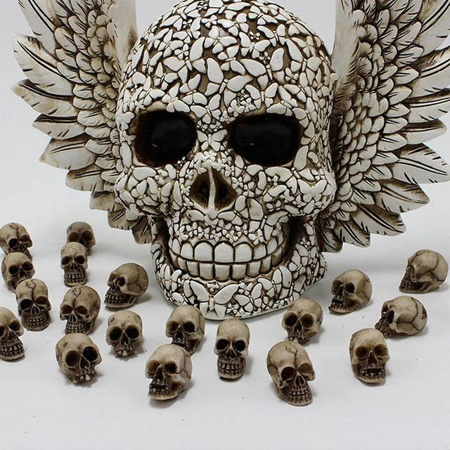 Mini calaveras decorativas, cabeza de esqueleto, maceta pequeña, calaveras  realistas, decoración artesanal, 20 piezas - AliExpress