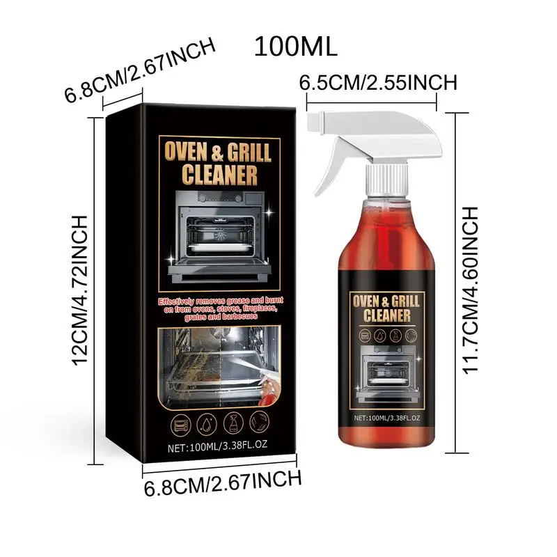 Oven and grill cleaner spray decontamination deodorization oil removal agent Suitable for microwave oven air fryer