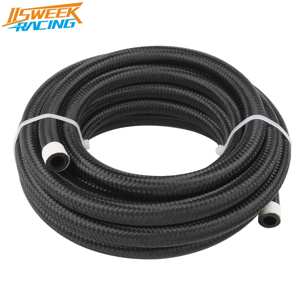 

Universal 5m/16ft Stainless Steel and Nylon Braided AN6 CPE Fuel Line Hose for Fuel Return Line Oil Feed Line Coolant Fluid Hose