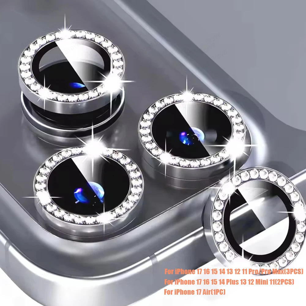 Diamond Glitter Camera Lens Protector with Metal Ring