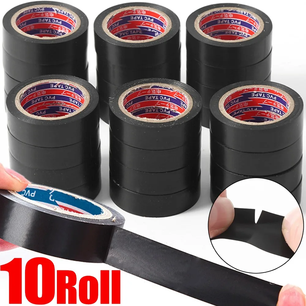 Premium Black PVC Electrical Insulation Tape - Flame-Retardant, Waterproof, Self-Adhesive