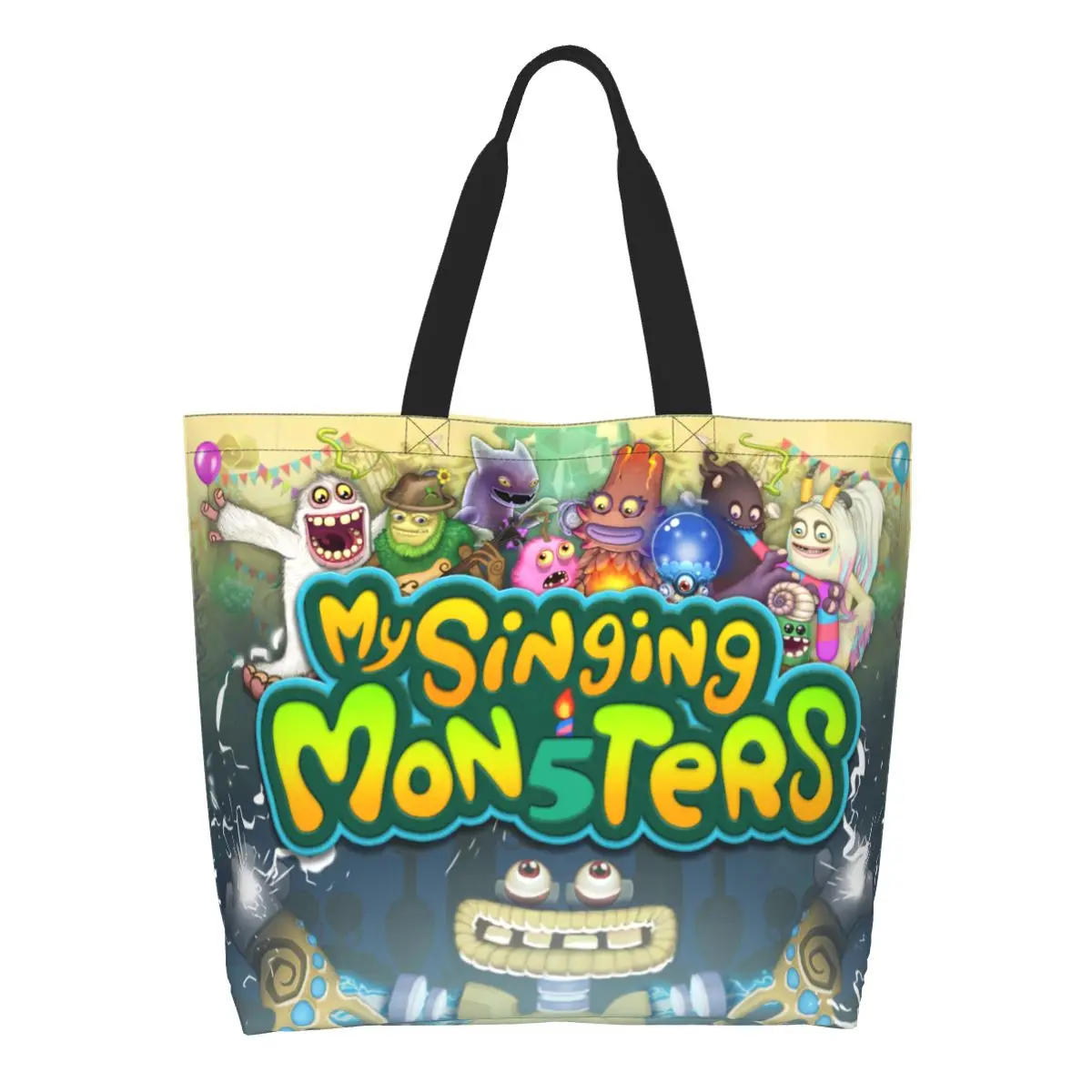 

Индивидуальные холщовые сумки для покупок My Sing Monsters, женские многоразовые вместительные сумки для покупок
