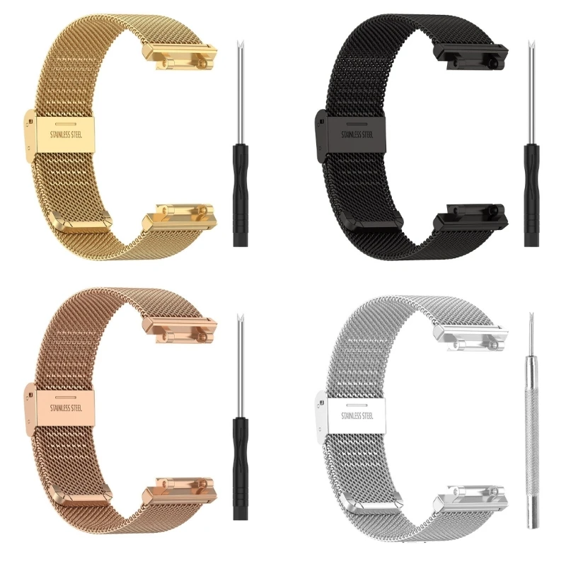 

Stainless Band Fit for AmazfitT 2 Loop Adjustable Wristband Watch Mesh Strap