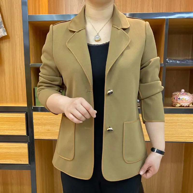 Retro Ink Painting Print Notched Collar Single Breasted Female Suit Jacket Fashion Casual Long Sleeve Blazers Women Coat Clothes