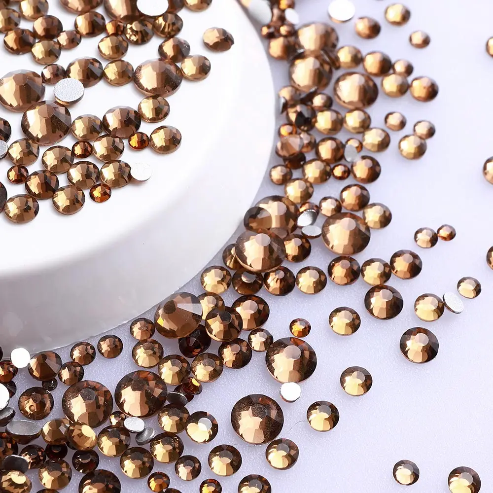 Versatile Mix Size Glitter Glass Rhinestones - Silver Bottom, Non-Hotfix, Perfect for Nail Art and Clothing Embellishment