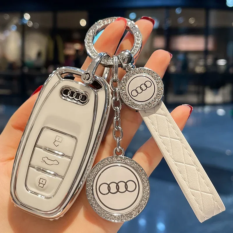 Plating Tpu Car Key Case Cover Shell Fob For Audi A1 A3 8p A4 A5 A6 C7 A7 R8 Q2 Q3 Q5 Q7 Q8 Sq5