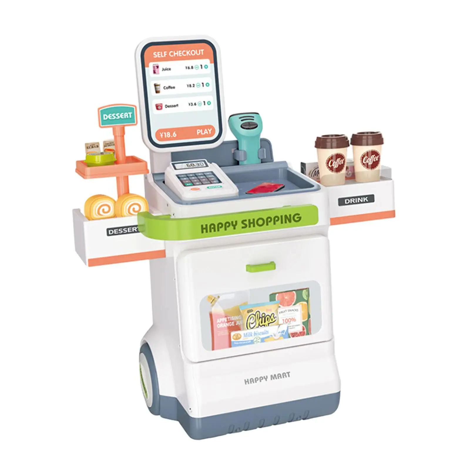 

Kids Pretend Play Cash Register Toy with Calculator Grocery Store Pretend Play for Baby Kids Girls Ages 3 4 5 6 7 Holiday Gifts