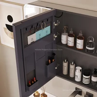 Arc-shaped Smart Bathroom Mirror Cabinet, Wall-mounted Bathroom Mirror Cabinet with Lighting, Smart Bathroom Mirror Cabinet 5