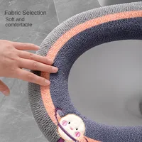 Home Thickened Toilet Seat Pad Four Seasons Universal Winter WC Seat Cover With handle Washable Cartoon Toilet mats rim Cushion 2