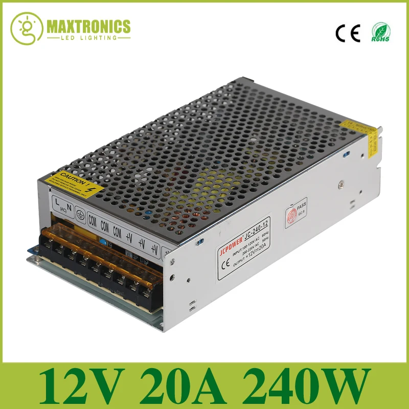 

Лучшее качество 12V 20A 240W Драйвер импульсного источника питания для светодиодной ленты AC 110-240V вход в DC 12V Бесплатная доставка